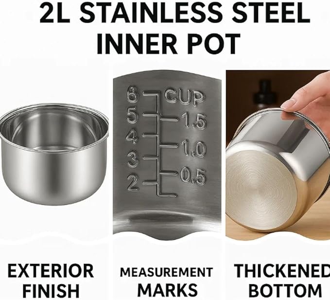 Rice Cooker Inner Pot & Rice Cooker Parts - Stainless Steel Non-Stick Replacement Pot (3L)